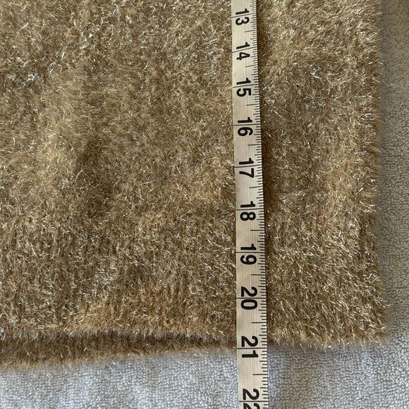 NWT WHBM white house black market champagne tinsel sweater holiday metallic fitM - Picture 11 of 11